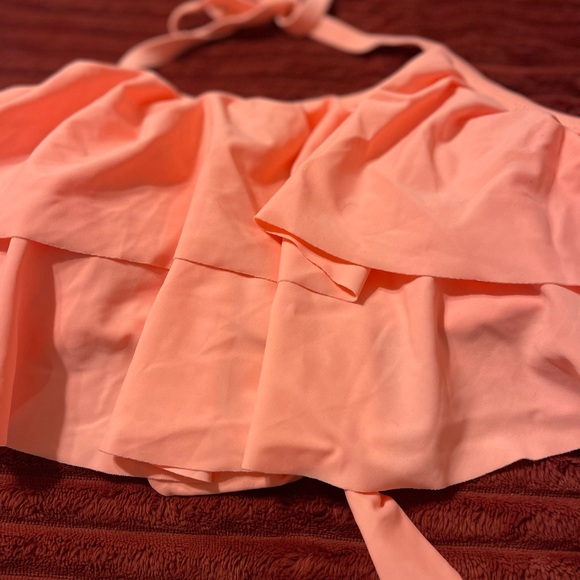 Peach Ruffle Halter Bikini Top - Picture 2 of 5
